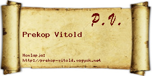 Prekop Vitold névjegykártya